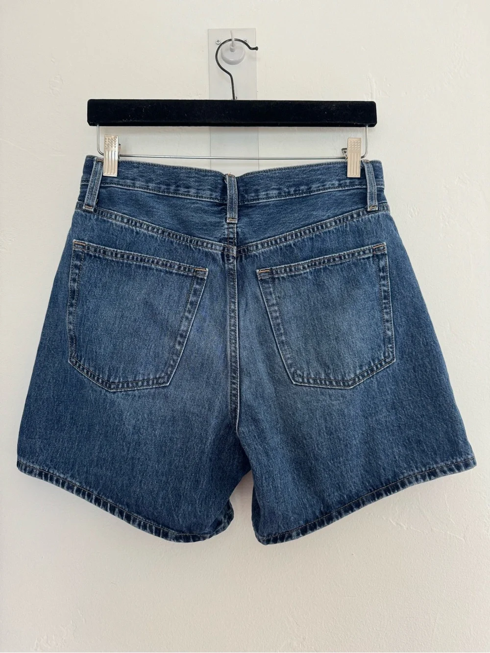 Uniqlo High Rise Baggy Denim Shorts Blue